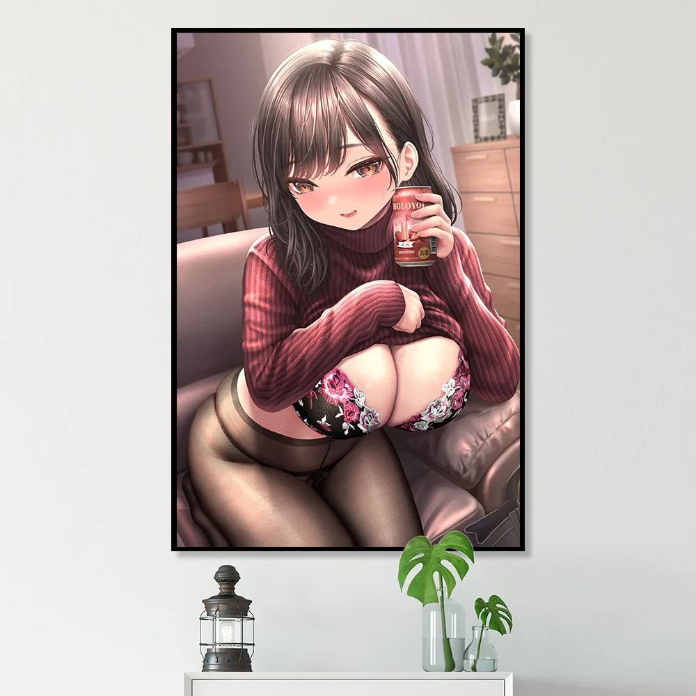 ملصق قماش كرتوني ياباني عارية ، فتاة مثيرة ، لوحة زخرفية ، غير خاضعة للرقابة ، طباعة عالية الدقة 18X ، لوحة حائط ، جدارية منزلية ، ملصق