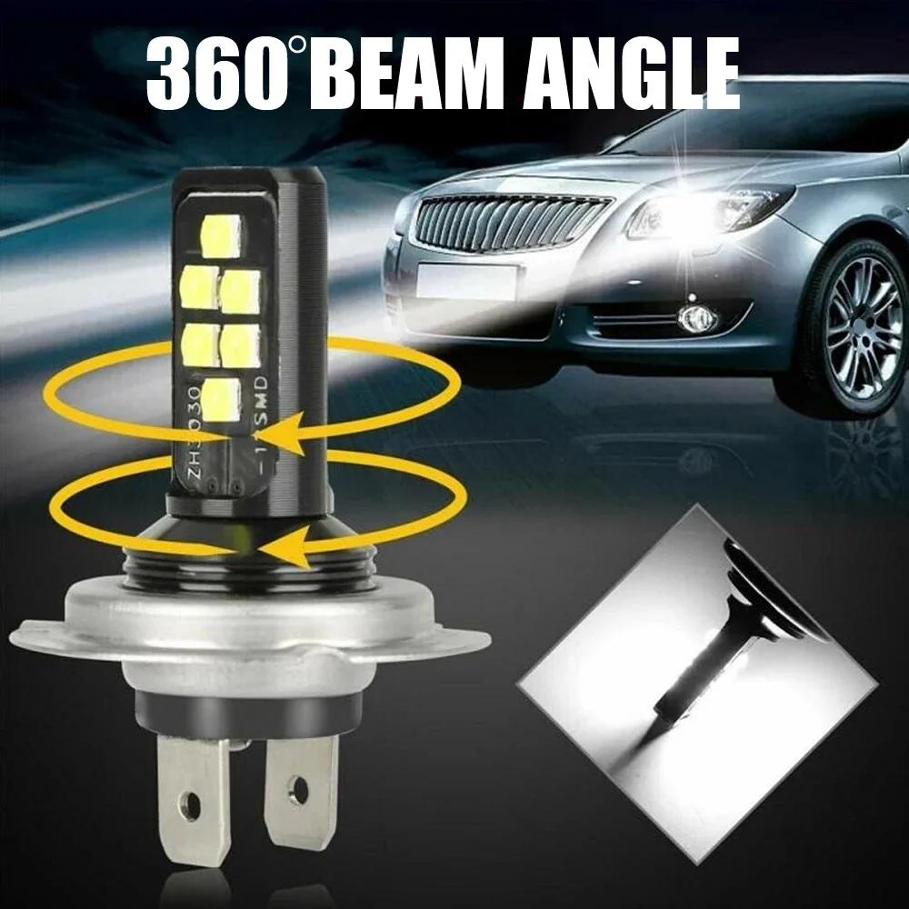 2Pcs Car H7 Combo LED for Headlight Kit Bulbs Headlight Bulbs 52000LM 6000K 240W High and Low Headlights Accessories Universal