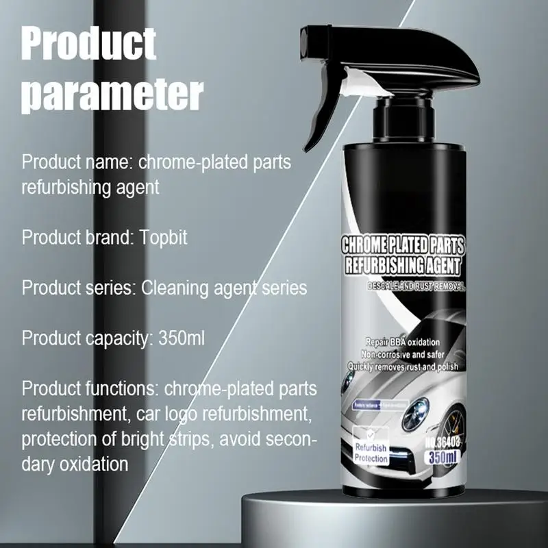 

Chrome Polish 350ml Car Refurbishment Cleaner Metal Chrome Protectant Vehicle Restorer Agent Spray Car Detailing Supplies For