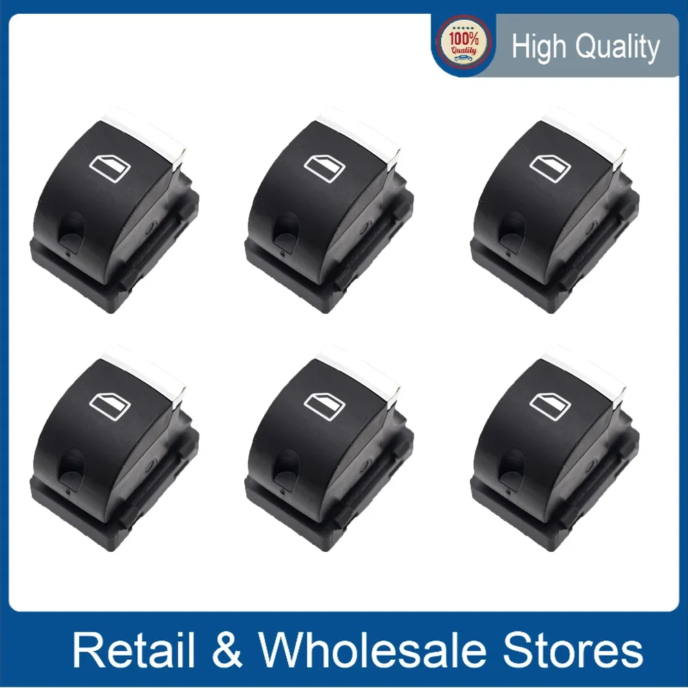 

6Pcs Chrome Master Window Switch Control Button For Audi A3 8P A6 S6 RS6 C6 Q7 2004-2015 4F0959855B 4F0 959 855B 4F0 959 855 B