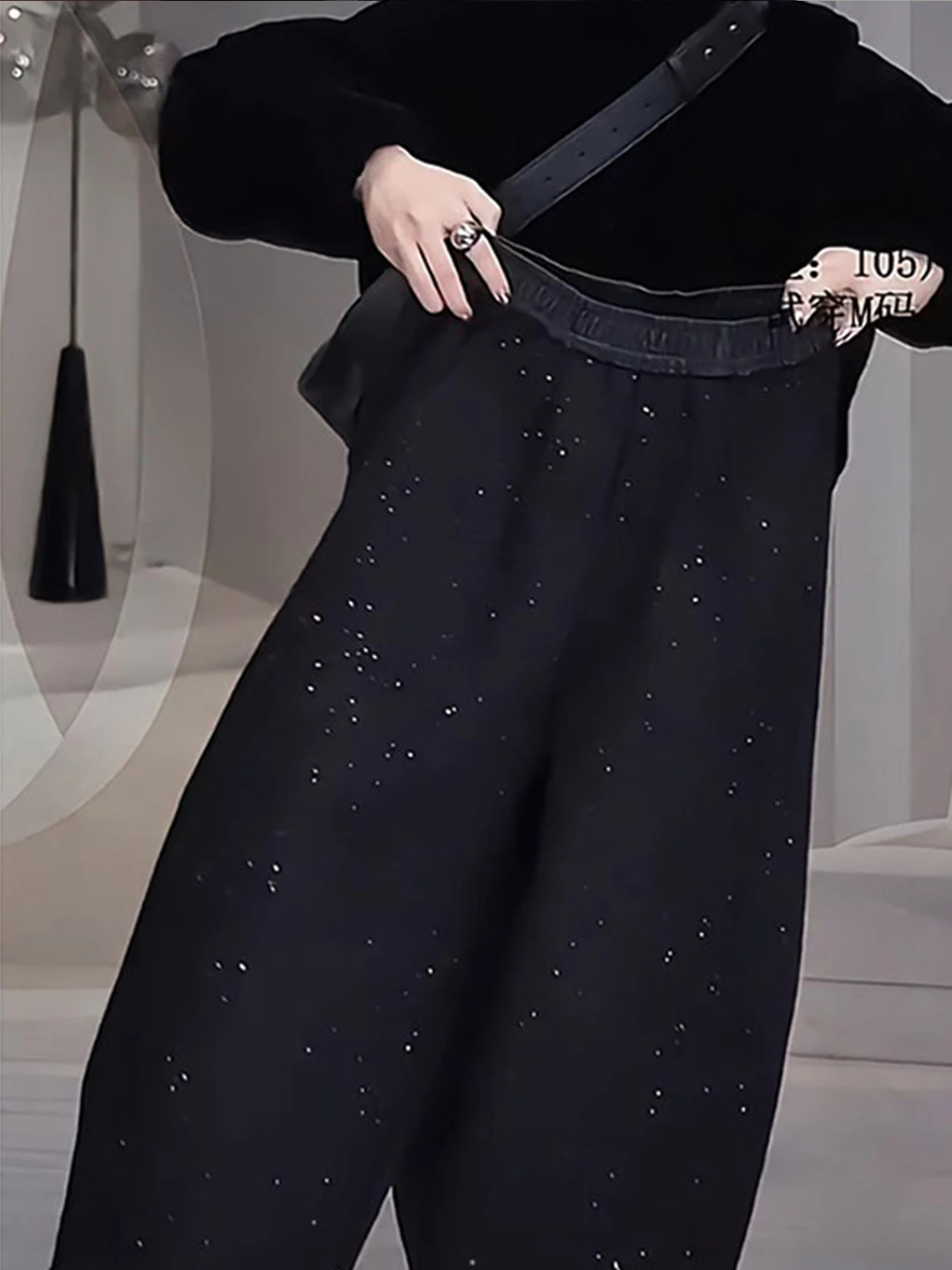 

Новые женские повседневные брюки с широкими штанинами на флисовой подкладке, укороченные, свободного кроя, для фигуры типа «груша», утепленные, 2026 года