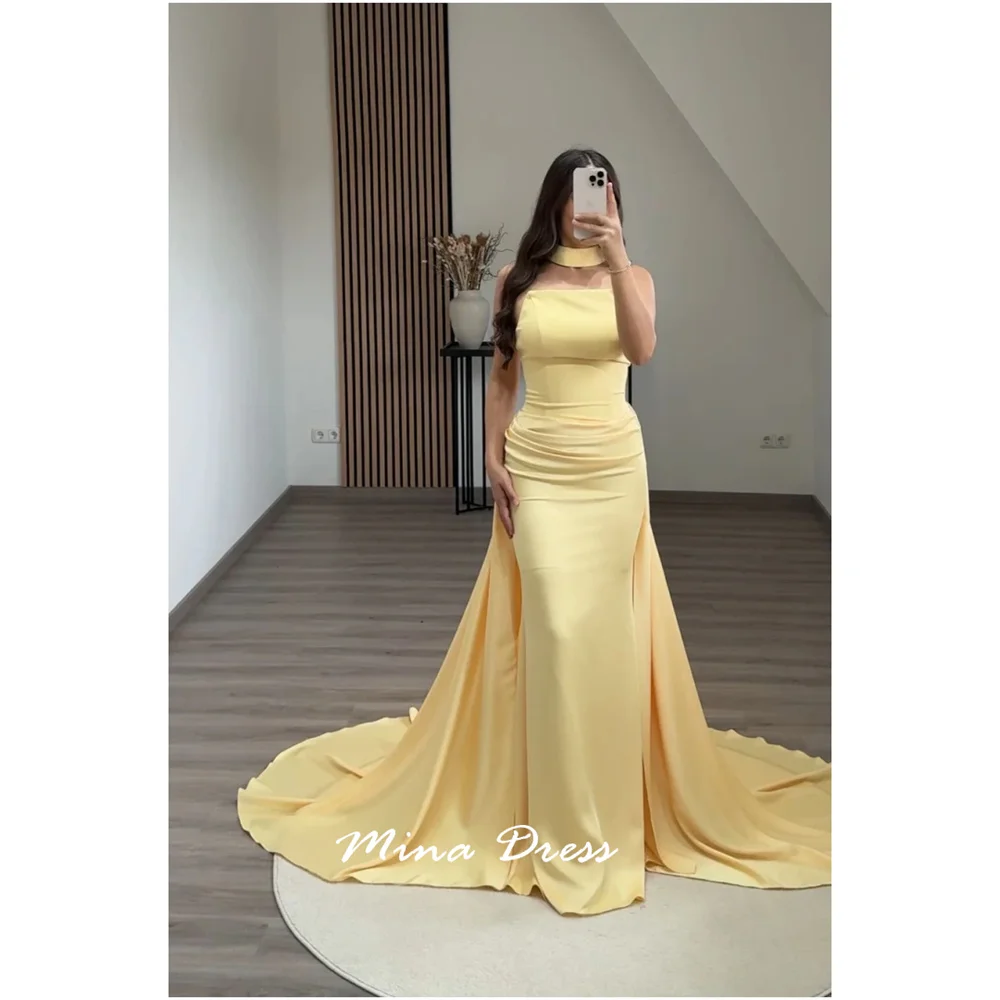 

Mina Customized Trouser Evening Dress Luxury Elegant Party Dress Back-length Sleeveless Tail Dresses for Special Occasions Woman