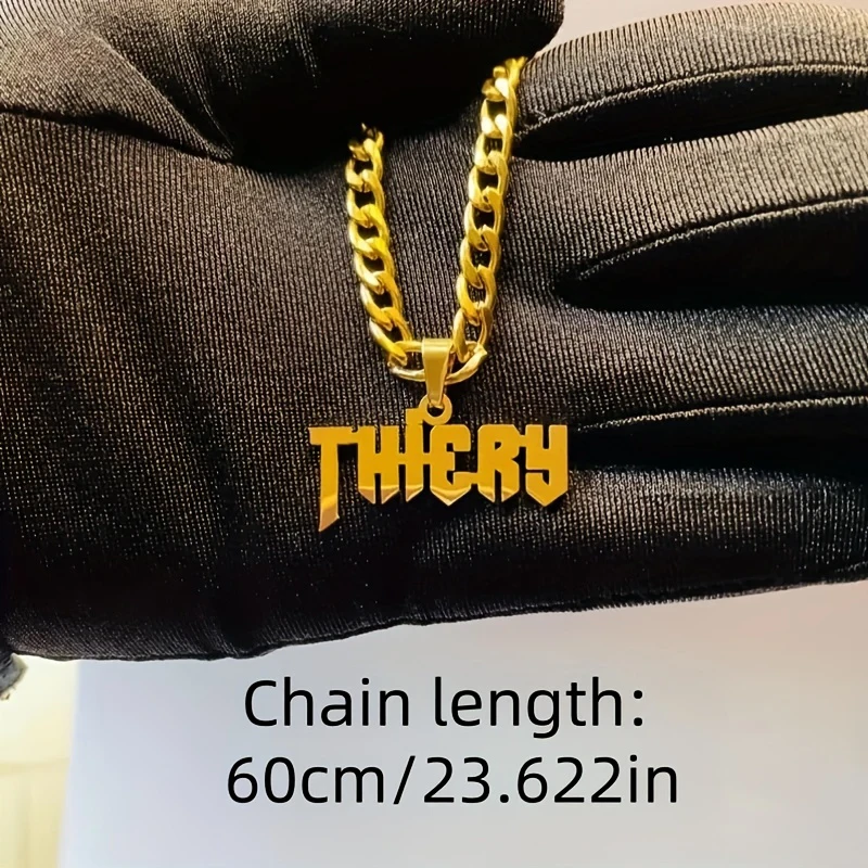 اسم مخصص قلادة قلادة الكوبية سلسلة الفولاذ المقاوم للصدأ الشرير الصخرة الهيب هوب نمط المختنق شخصية مخصصة صديقها هدية #3