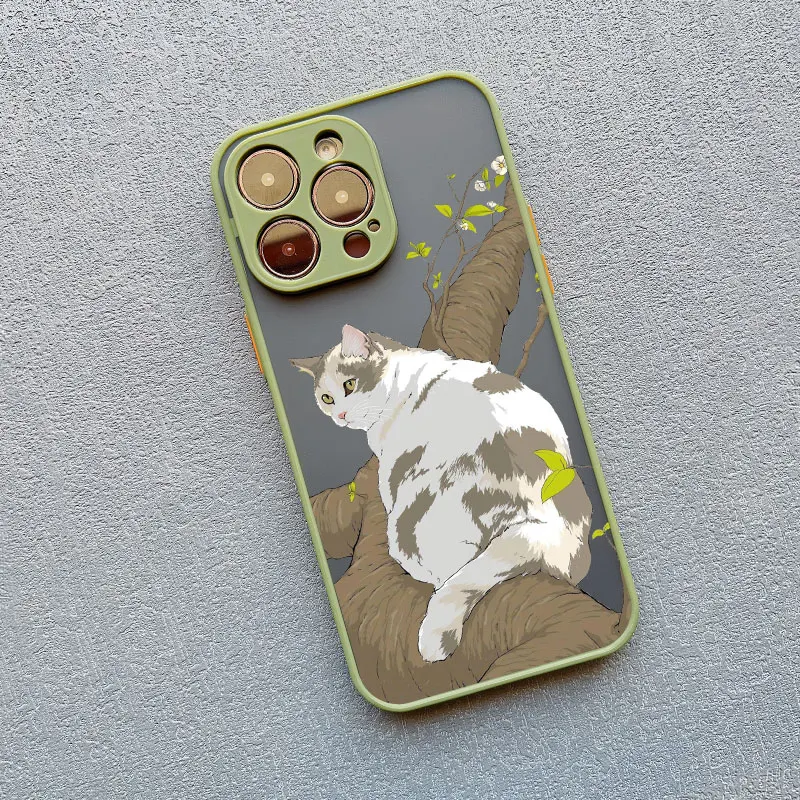 Niedliche Katzen-Blumen-Hülle für iPhone 17 16 15 14 Plus Pro Max 13 12 11 Pro Max Mini 16 Plus X XR XS Handyhüllen Stoßfeste Schutzhülle – Detail 4