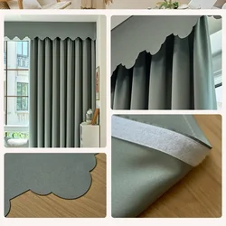 Chenille Window Valance Self-adhesive DIY Curtain Custom Size Roman Valance Curtain Swags Decorative Cloth Strip Top Shading