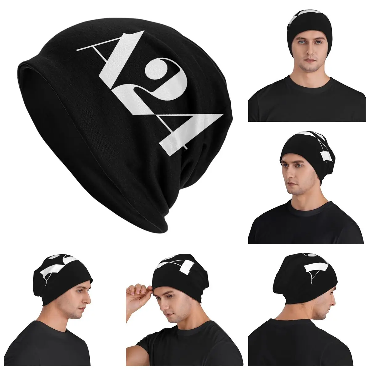 

A24 White Logo Warm Knitted Cap Hip Hop Bonnet Hat Autumn Winter Outdoor Beanies Hats for Men Women Adult