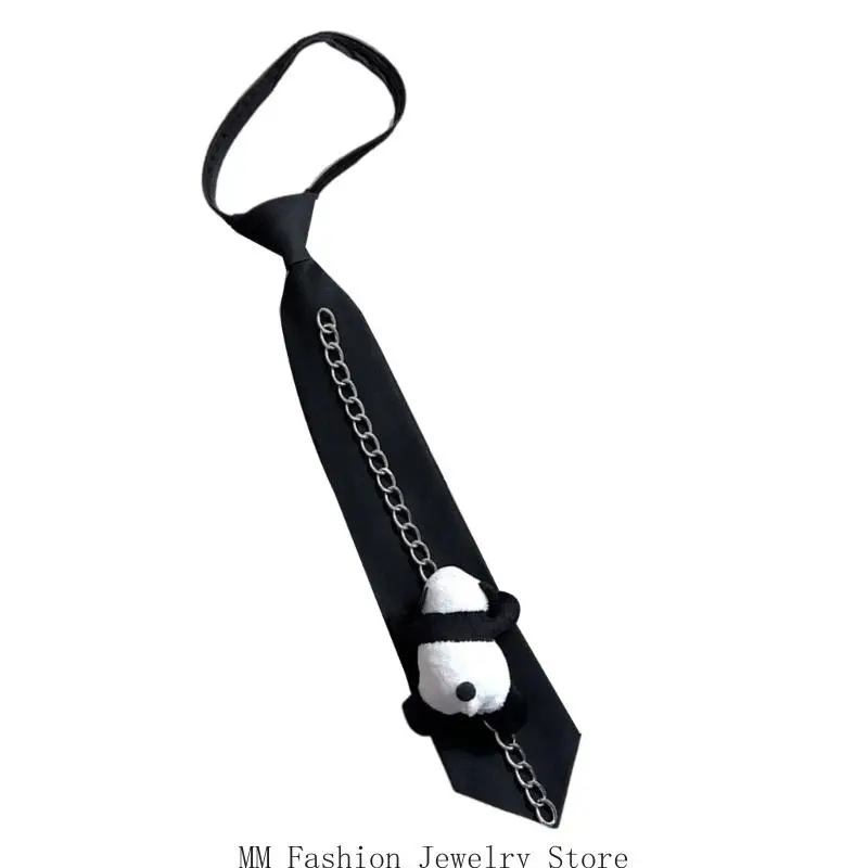 ربطة عنق D0UB موحدة مربوطة مسبقًا للفتيات في المدرسة العليا، ربطة عنق مربوطة مسبقًا، مظهر أنيق للاستخدام في العمل والمكتب #3