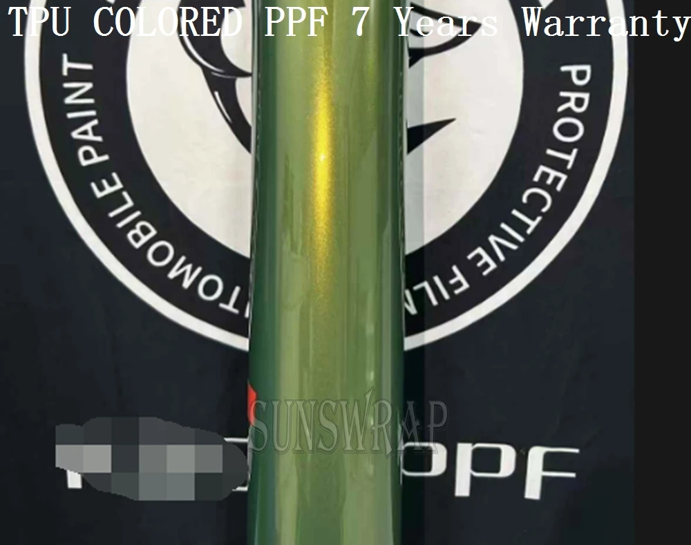 Rainbow Emerald Green TPU Color PPF - 15 Meters Gloss Self-Healing Film for Luxury Vehicles & Aircraft | Professional Grade