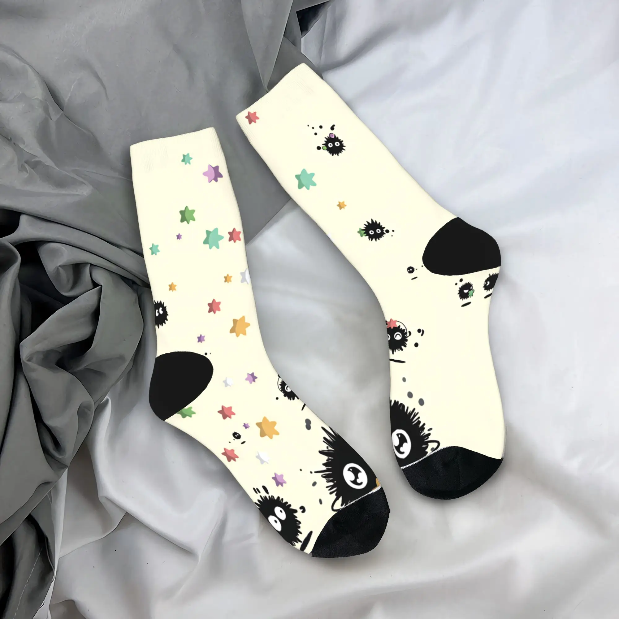 Soot Sprites M-Mononoked Socks  Funny Stockings Men's Medium Soft Running Socks Autumn Graphic Anti Skid Socks