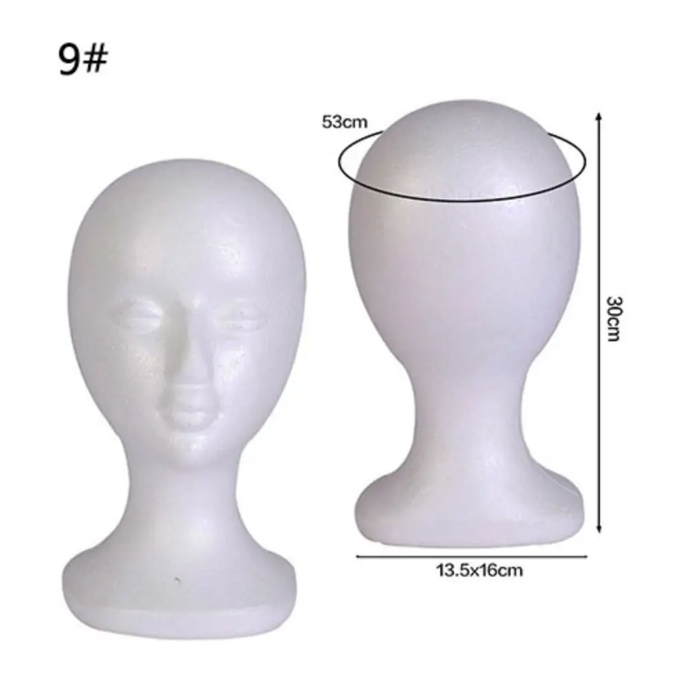 Glasses Display Stand Female Head Model Dummy Foam Mannequin Styrofoam Mannequin Head Head Model Foam Wig Head