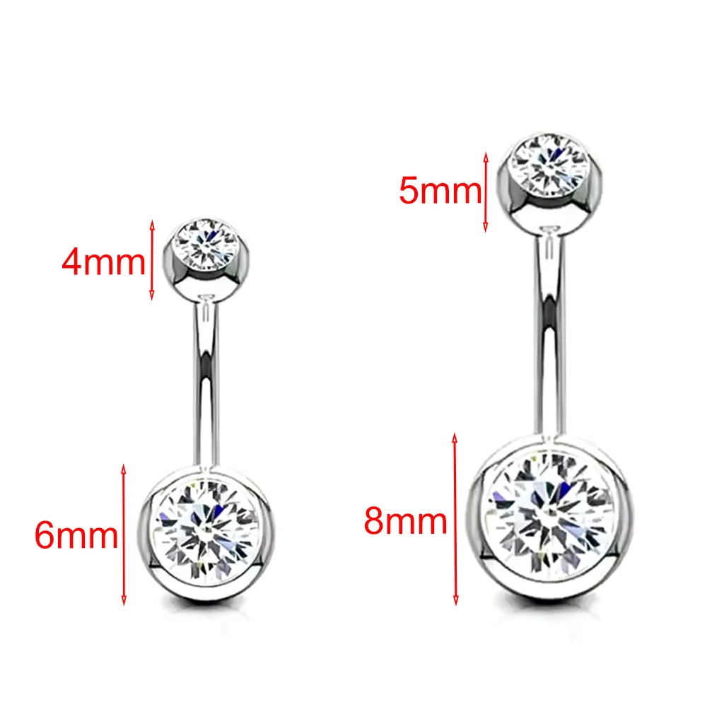 ASTM F136 Titanlegierung Implantatqualität Zirkonia Kugel Bauchnabel Ohrstecker Modischer und sexy 14G Bauchpiercing Körperschmuck – Detail 2