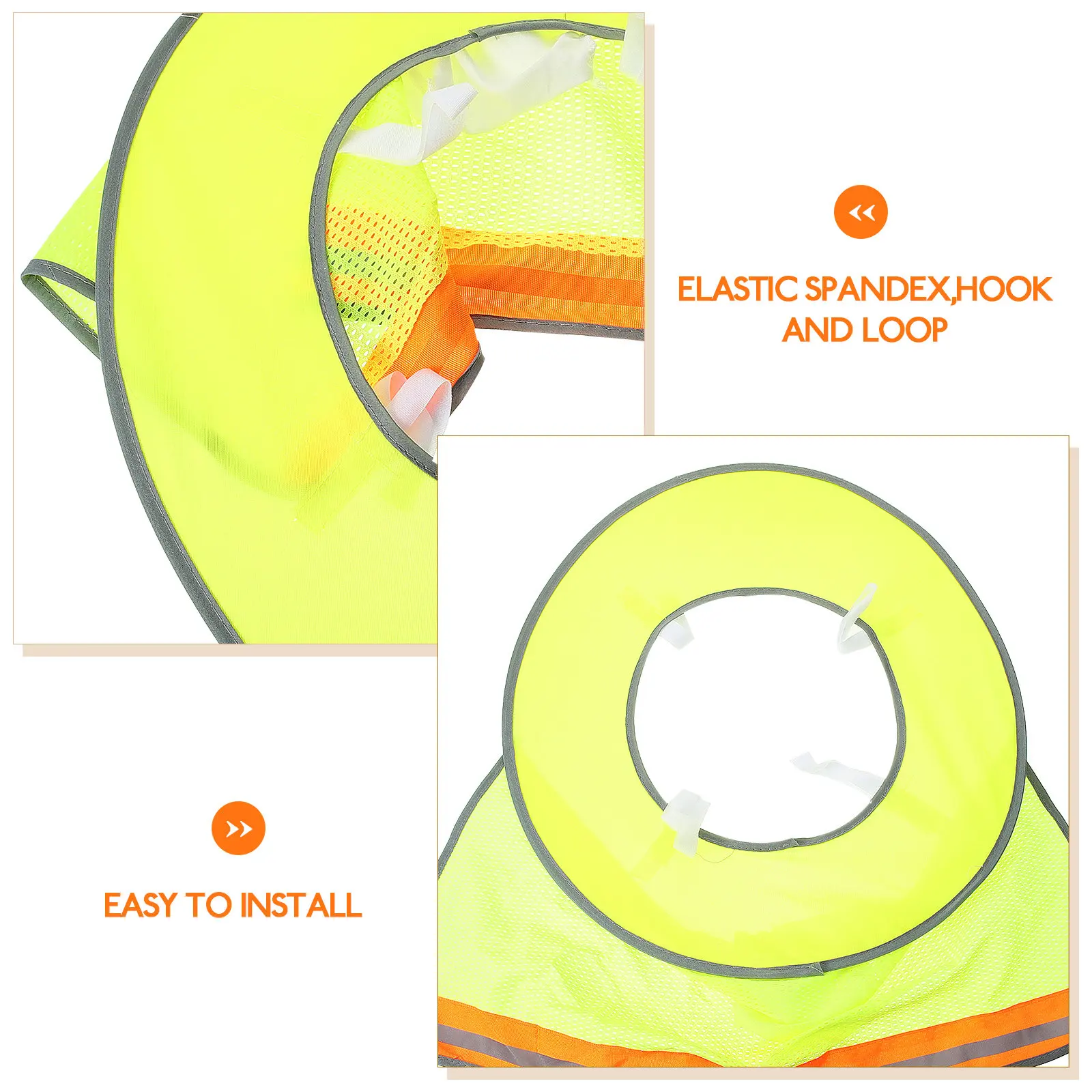 Hard Hat Sun Shade Visor Reflective Strip Full Brim Neck Face Guard Cooling Lightweight for Construction Workers Safety
