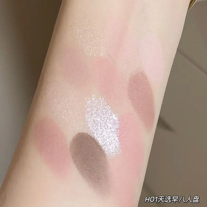 12 لون مسحوق أحمر الخدود ظلال العيون لوحة فتاة المبتدئين ماكياج عارية الوردي عينيه منخفضة التشبع جميع ماتي العين الصباغ