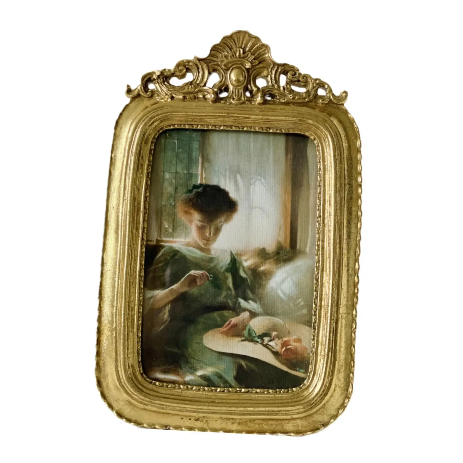 

Wall Hanging Photo Frame Desktop Picture Frame Ornate Resin Ornament Decorative Painting for Farmhouse Wedding Indoor Hallway