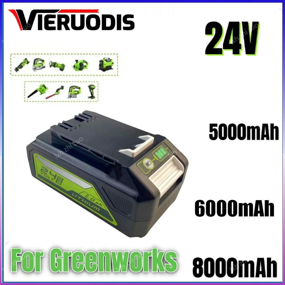 

24V 8000mah Li-ion Rechargeable Battery for Greenworks 24V 48V Power Tools 29842 29852 29322 20362 MO24B410 MO48L4211