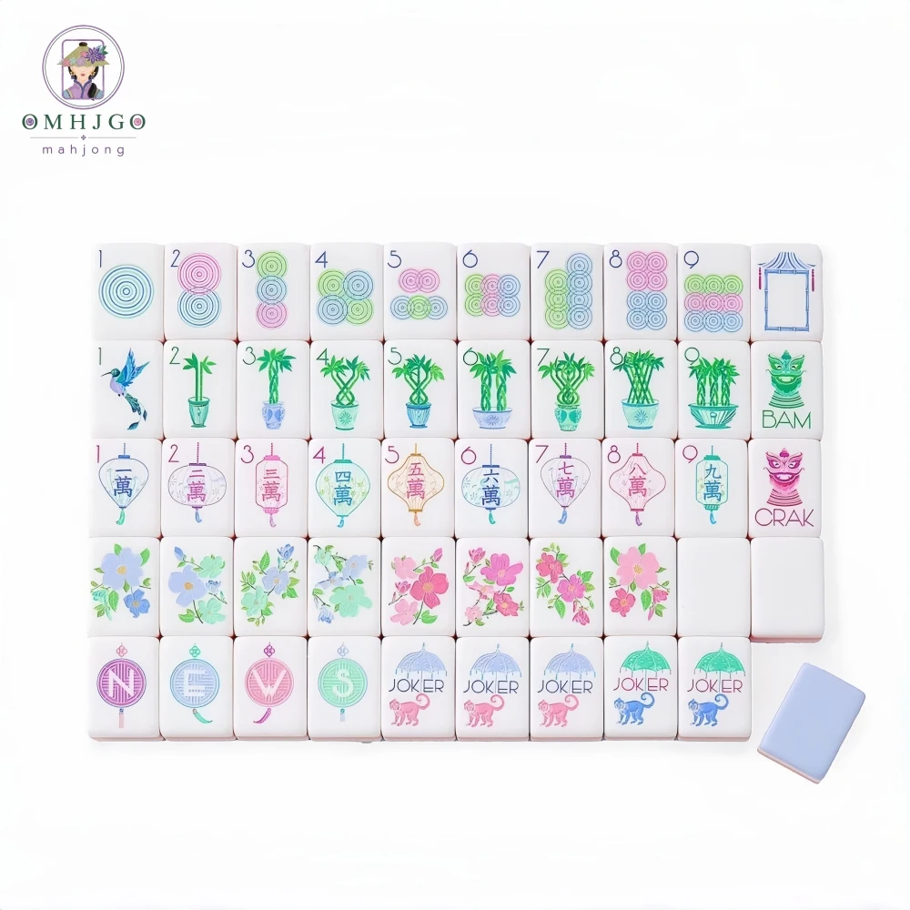 Luxury American Mahjong Set 160 Tiles, 4-Layer Acrylic Portable Mah Jongg, Home Party Game for Adults Family Gift
