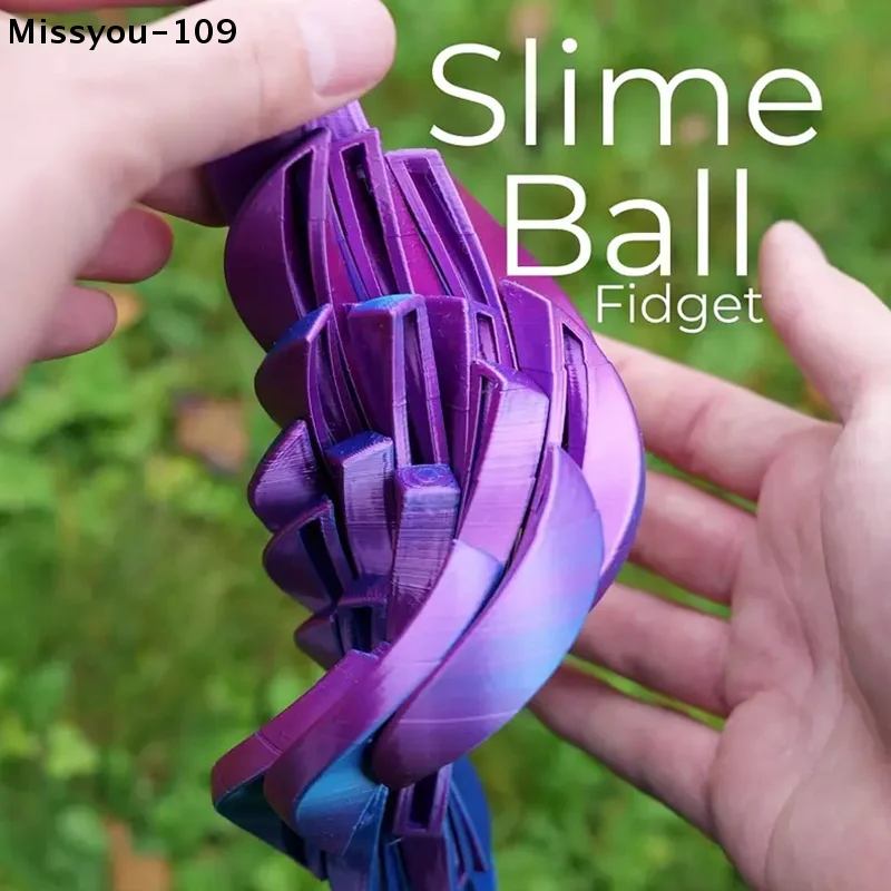3D-gedrucktes Slime Ball Fidget Toy – rotierende flüssige Flow-Kugel zur Angstlinderung, Bürogebrauch