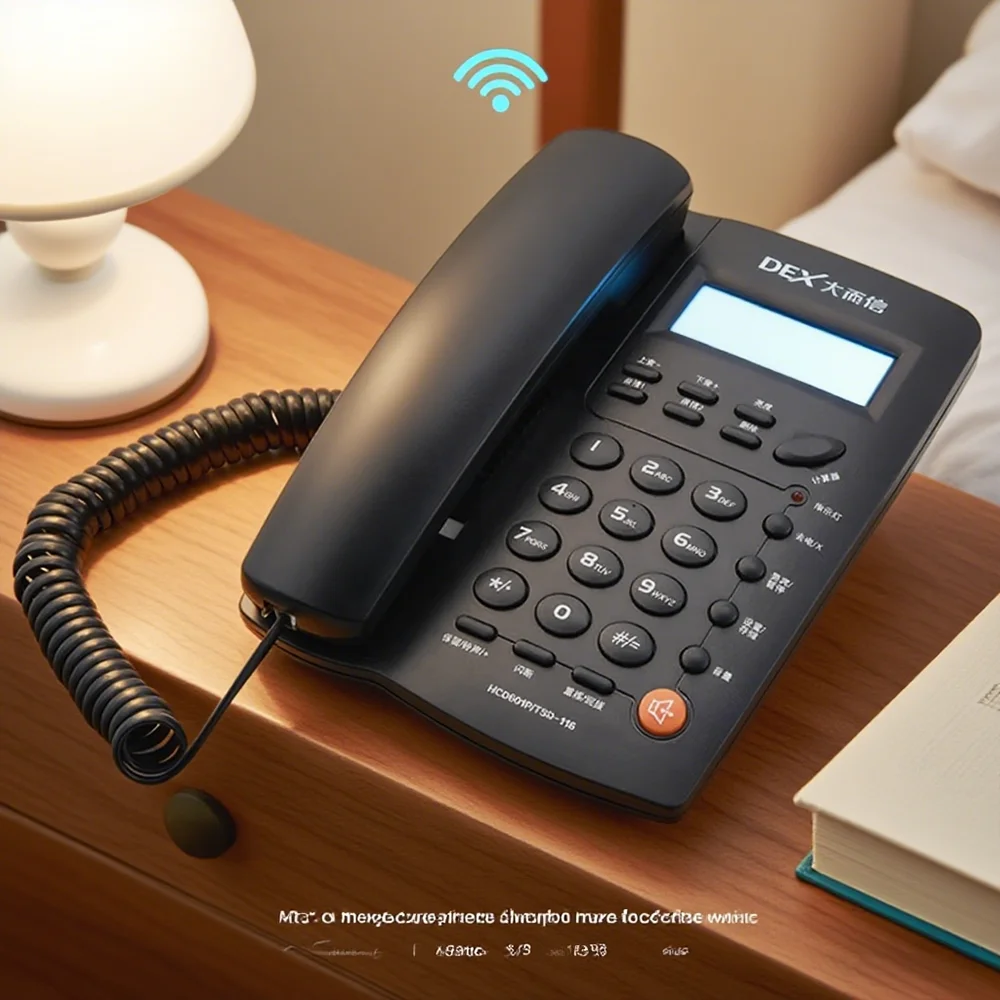 Fashion Vintage Number Key Dialing LCD Screen Landline Telephone Home Office Retro Wire Landline fixed Phone For Office Villa