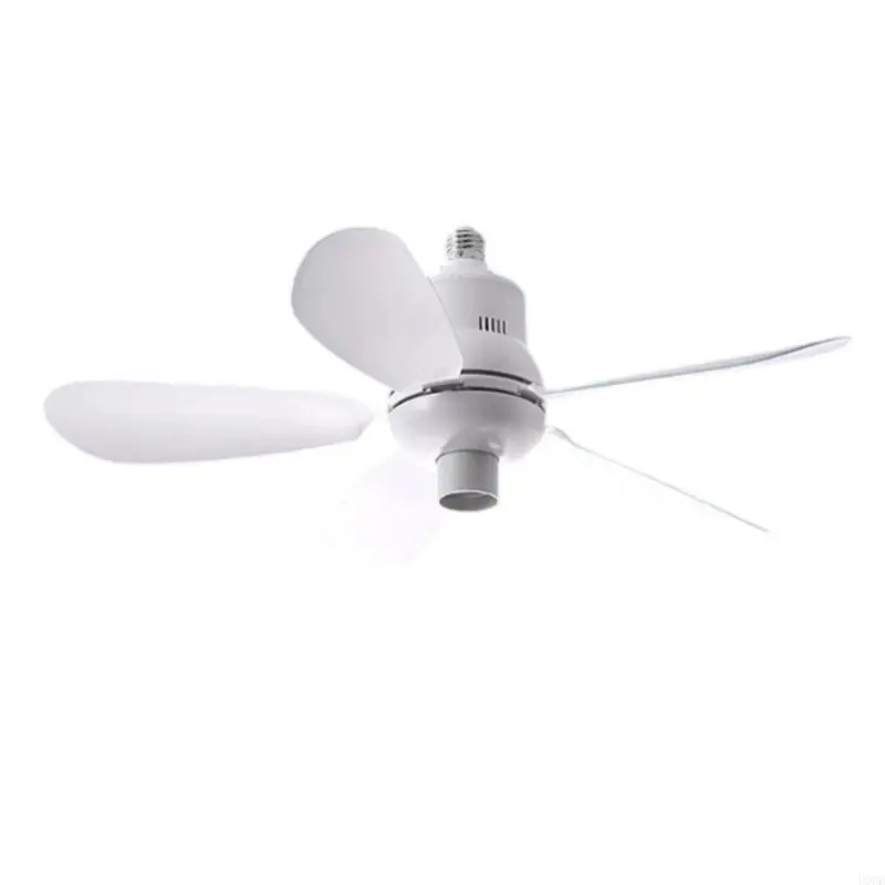 مروحة سقف E27 مع مروحة ثريا بجهاز تحكم عن بعد، مروحة كهربائية لغرفة المعيشة وغرفة النوم والمنزل والمكتب وتوفير الطاقة