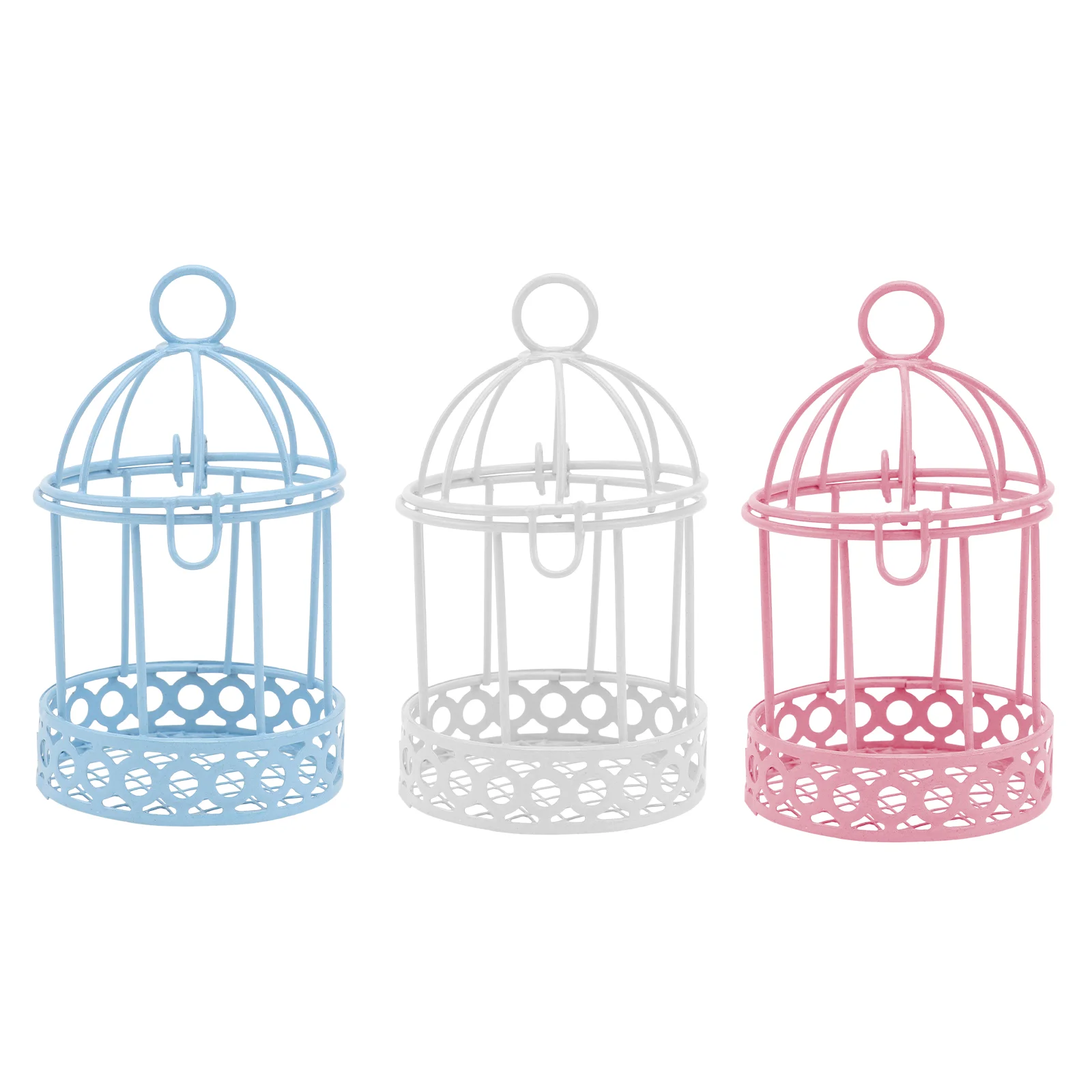 

3 PCS Mini Birdcage Ornament for Crafts Lantern Trendy Home Decor Stylish Desktop Fashion Tabletop Decoration Ornaments