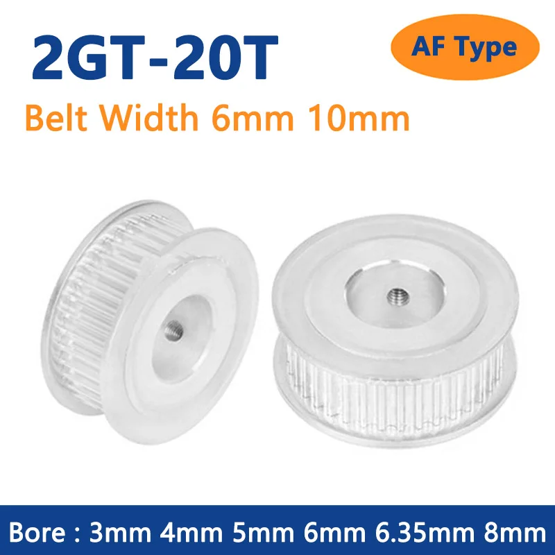 1pc 20Teeth 2GT Timing Pulley Bore 3mm 4mm 5mm 6mm 6.35mm 8mm for Width 6mm 10mm 2GT Synchronous Belt GT2 20T