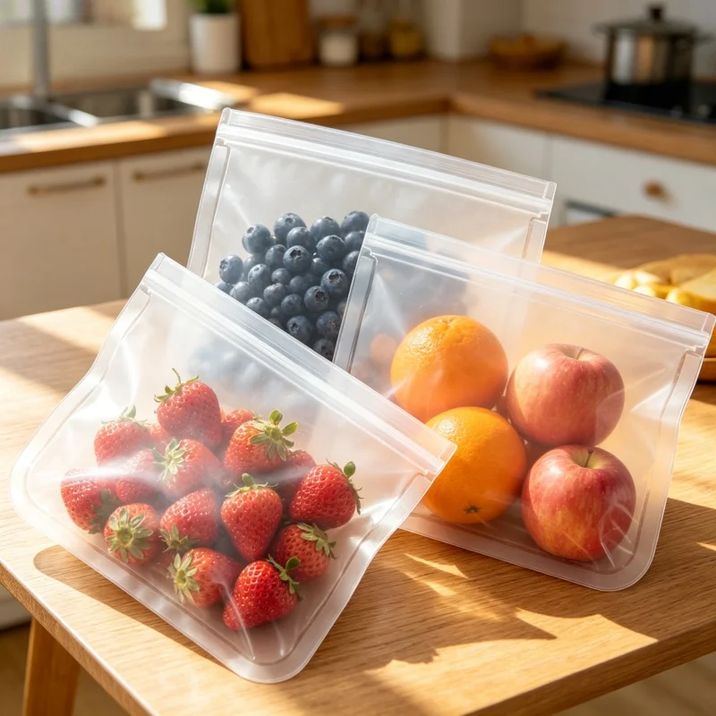 Recipientes de silicona para almacenar alimentos, bolsas reutilizables para almacenar alimentos, bolsas para el almuerzo, bolsas con cierre hermético, recipientes a prueba de fugas para alimentos frescos.