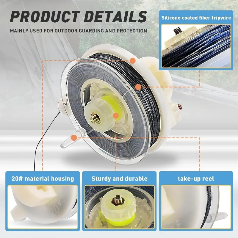 Perimeter Alarm Trip Wire Camping Perimeter Alarm Trip Security Alert for Camping Hiking Outdoor Survival Early Warning Hunting - view 2
