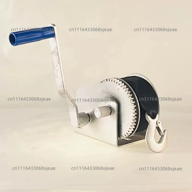 Yacht Trailer Two-speed Hand Crank Winch 900KG 2.6 Tons Webbing Winch Sturdy Trailer Accessory for Marine Boat