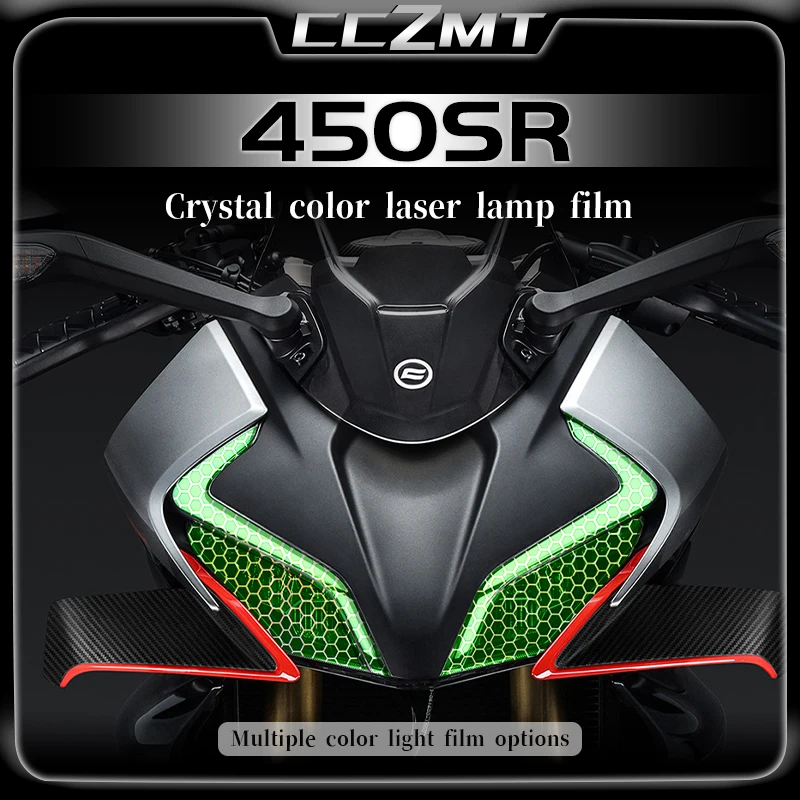 For CFMOTO 450SR transparent headlights tail light film honeycomb laser protective film sticker modification