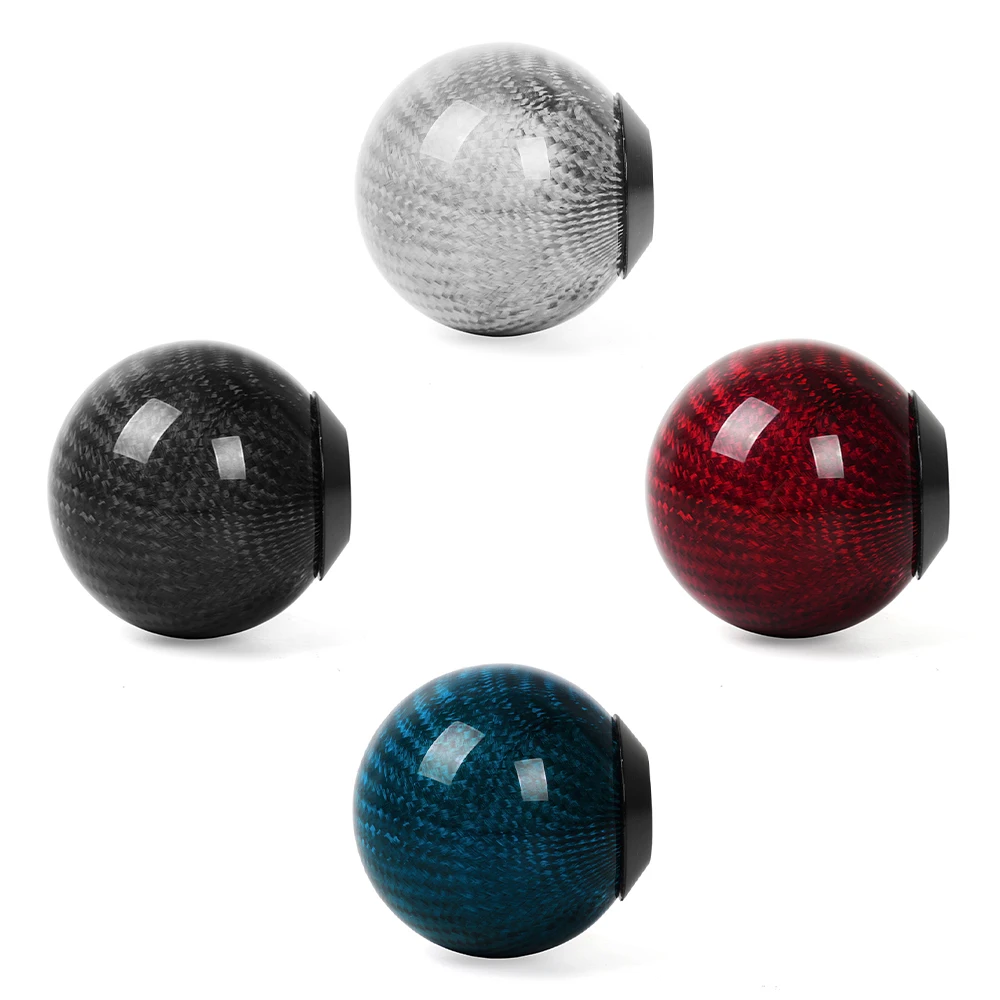 Real Carbon Fiber Gear Shift Knob Round Ball Manual Transmission Shifter Lever Knob Racing Car Modification Handle Knob  SFN031