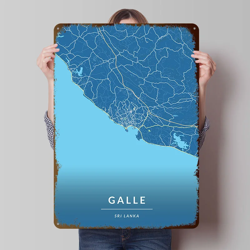 Galle Sri Lanka Metal Poster Customized Wall Art Retro Vintage Tinplate Signs for Man Cave Decoration At Home Decorations Decor