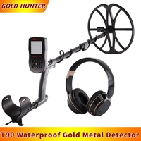 T90 Metal Detector Underground Metal Detector Pinpointer Waterproof Gold Detector With Wireless Headphones