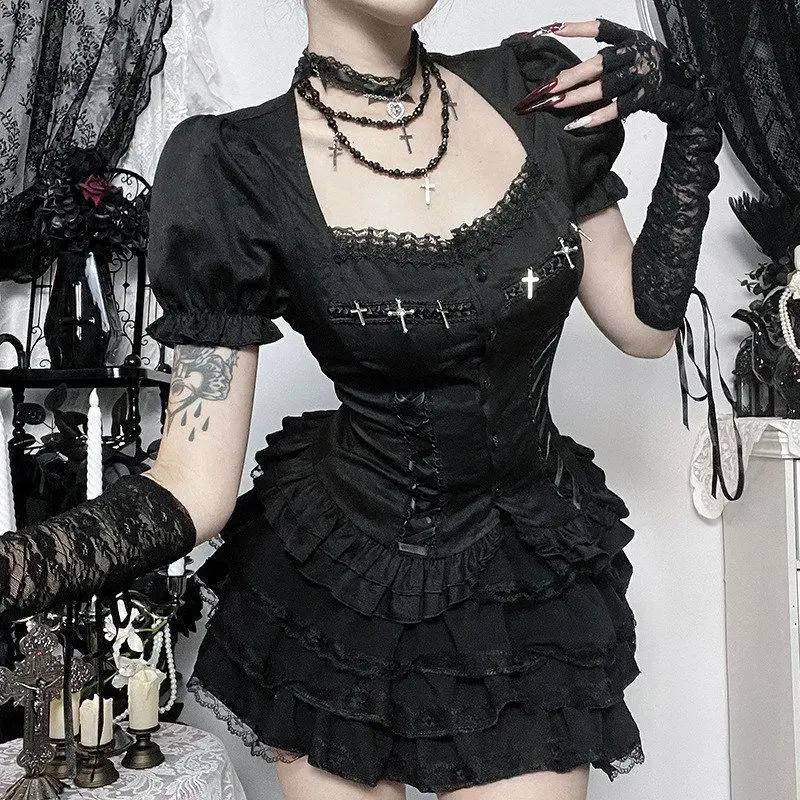 

Удобная текстурированная пышная юбка из ткани XS26044 в стиле альтернативной культуры, универсальная, весенняя новинка, женские юбки