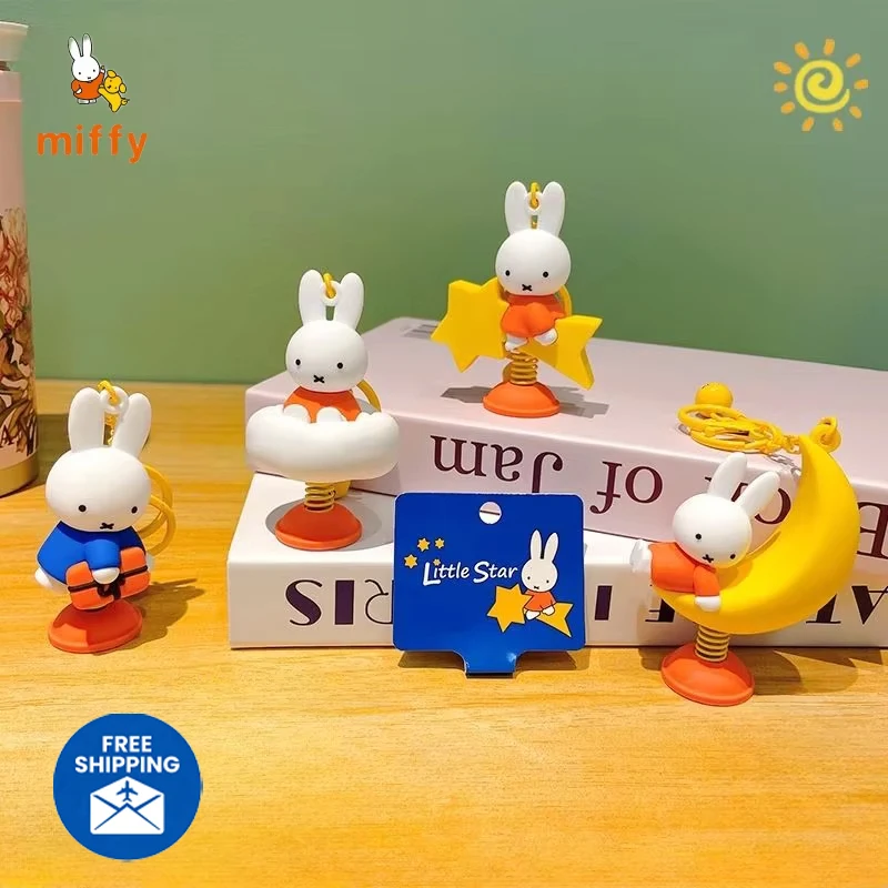 

Kawaii Miffy брелок креативные допаминовые автомобильные украшения мультяшная модная фигурка статуя модель аниме аксессуары для девочек идеальные подарки