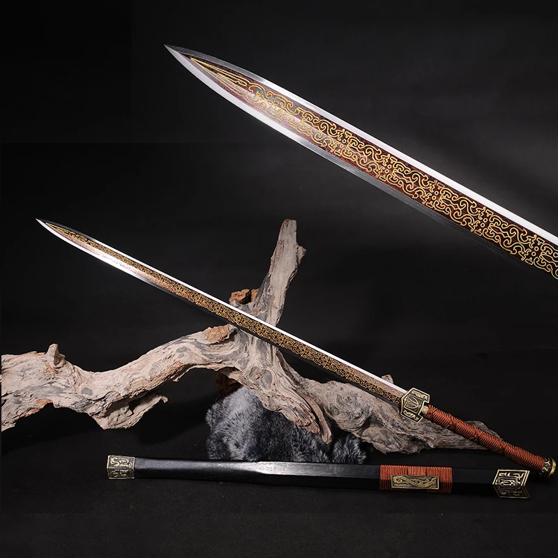 

Традиционный китайский меч, сложенное стальное лезвие, ханьцзянь, металлический меч, украшение для дома, роман-сувенир