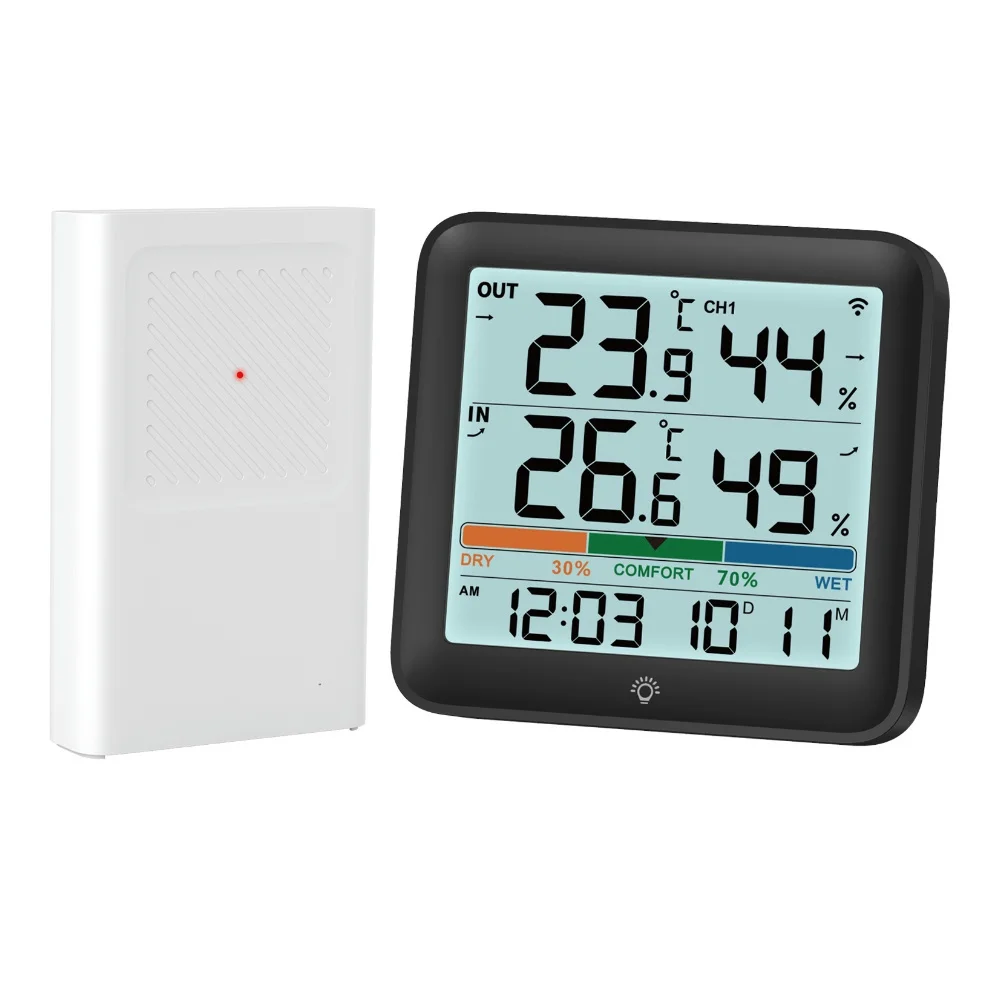 Home Weather Station LCD Digital Temperature Humidity Meter Thermometer Hygrometer Outdoor Temperature And Humidity With Sensor