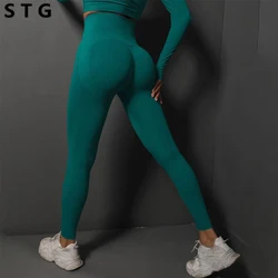 Leggings de sport sans couture pour femmes, pantalons de yoga push-up, taille haute, levage des hanches, entraînement, course à pied, collants de gym