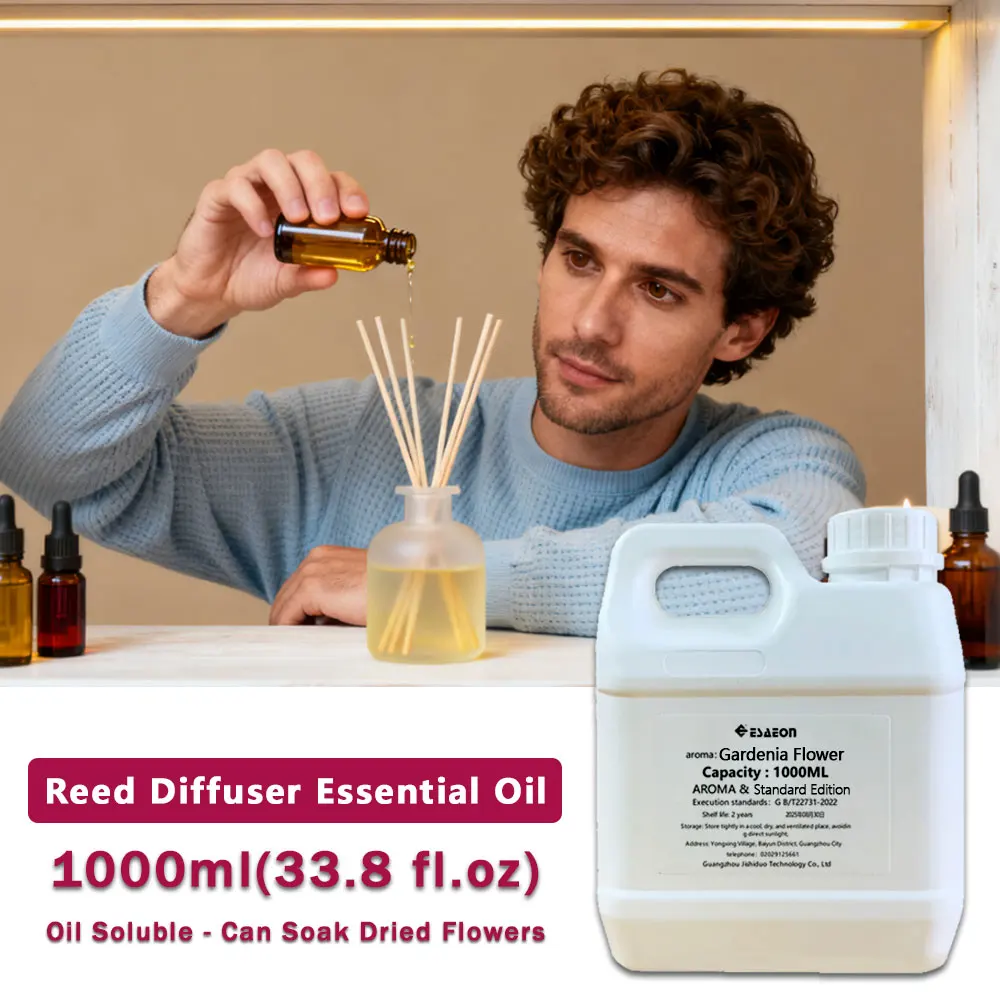 ESAEON 1000ml (33.8 fl.oz) Gardenia Flower Essential Oils - For Reed Diffuser & Fireless Aromatherapy, Aroma Reed Diffuser Oil