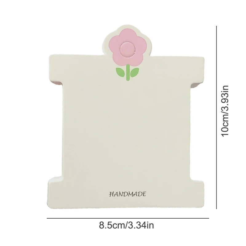 50pcs Pink Flower Display Cards For Hair Cord Hairpin Handmade DIY Jewelry Cardboard Package Hair Clips White Craft Hang Tag Car