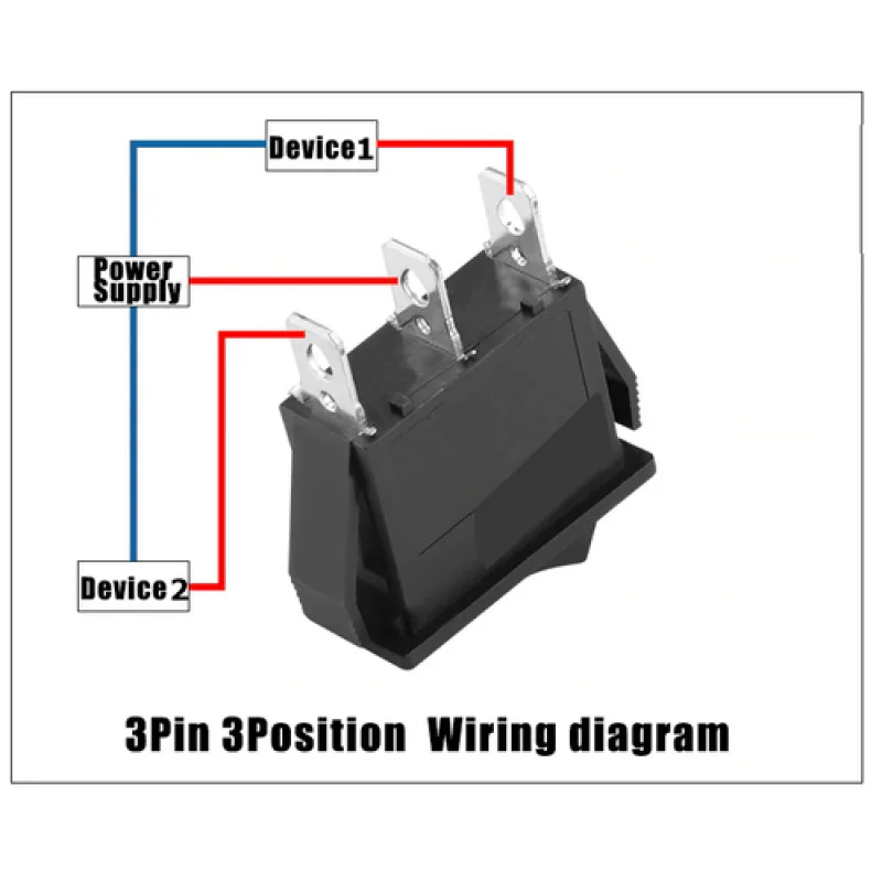 1/3/5/10/20PCS On Off On Rocker Switch 3 posições SPDT retangular preto para carro barco 12V