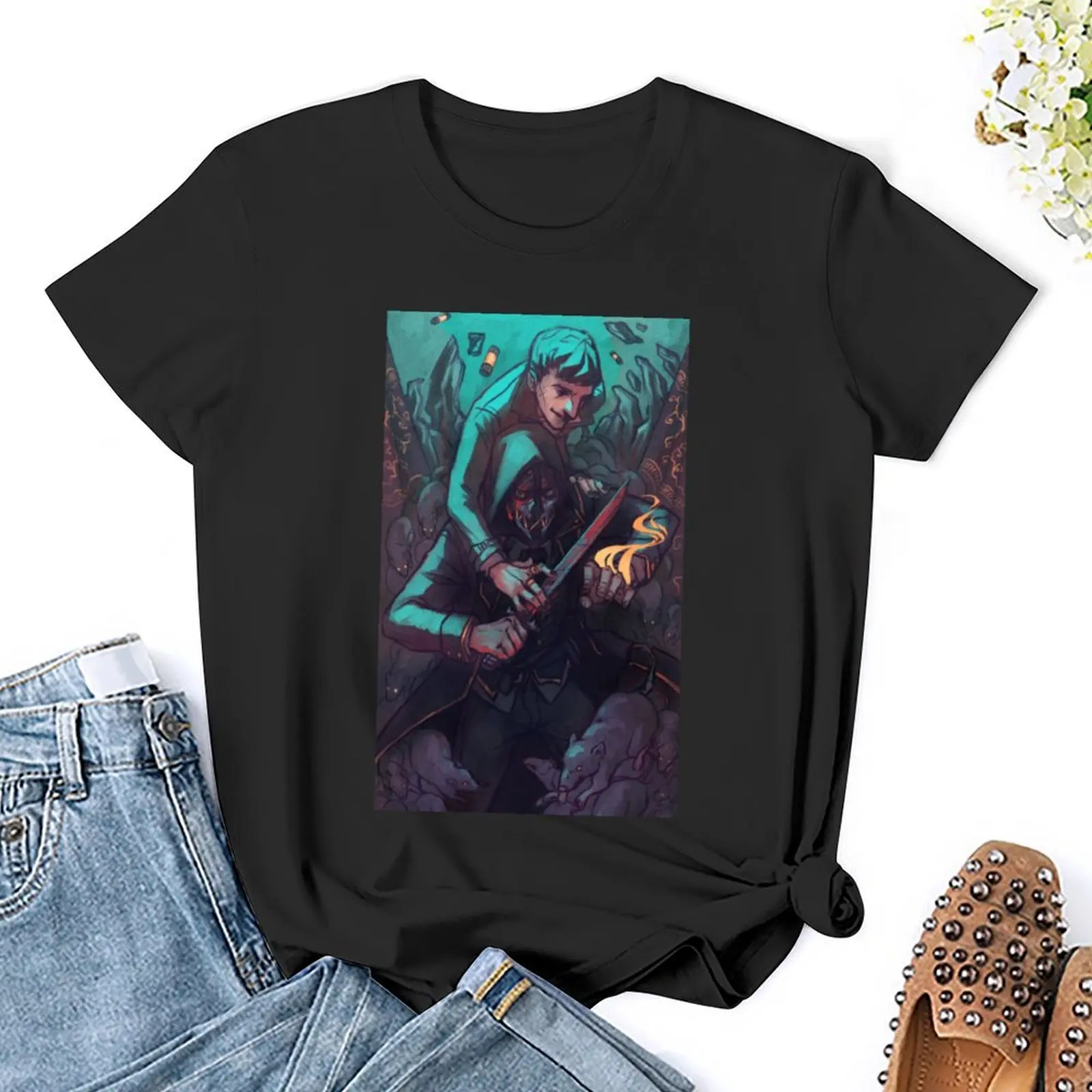 Camiseta de one stacid boi y his emo whale god para mujer, ropa bonita, camiseta para mujer