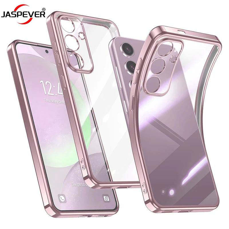Luksusowe silikonowe miękkie etui do Samsung Galaxy S24 S23 FE Plus Ultra Glitter Transparent Clear Shell Shockproof Back Cover