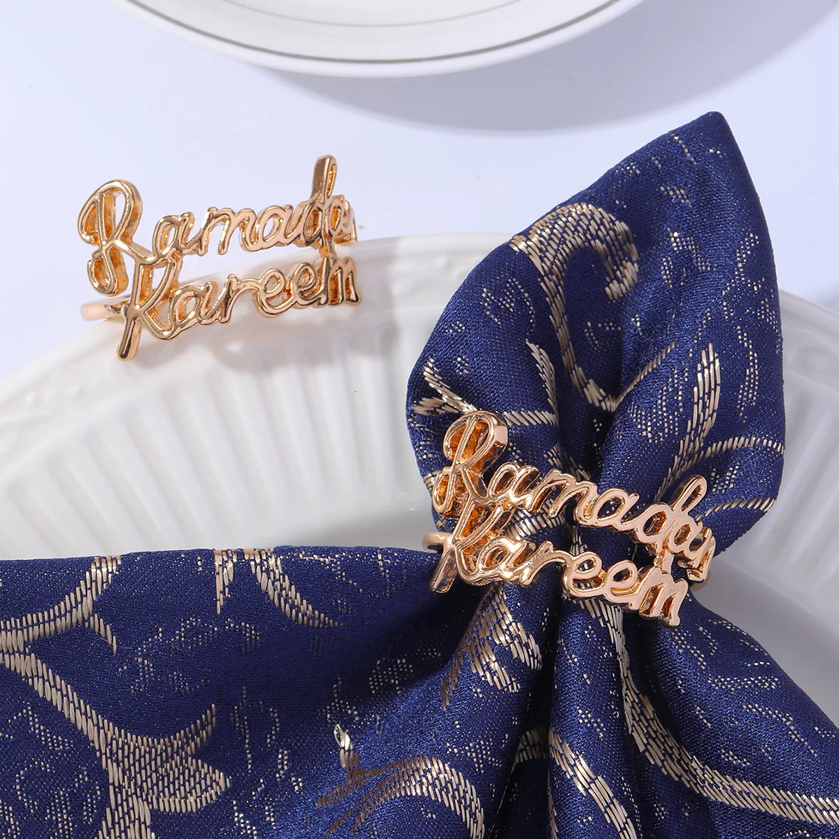 

10pcs Middle East festival auspicious alloy letter napkin ring Western restaurant napkin button hotel wedding decoration