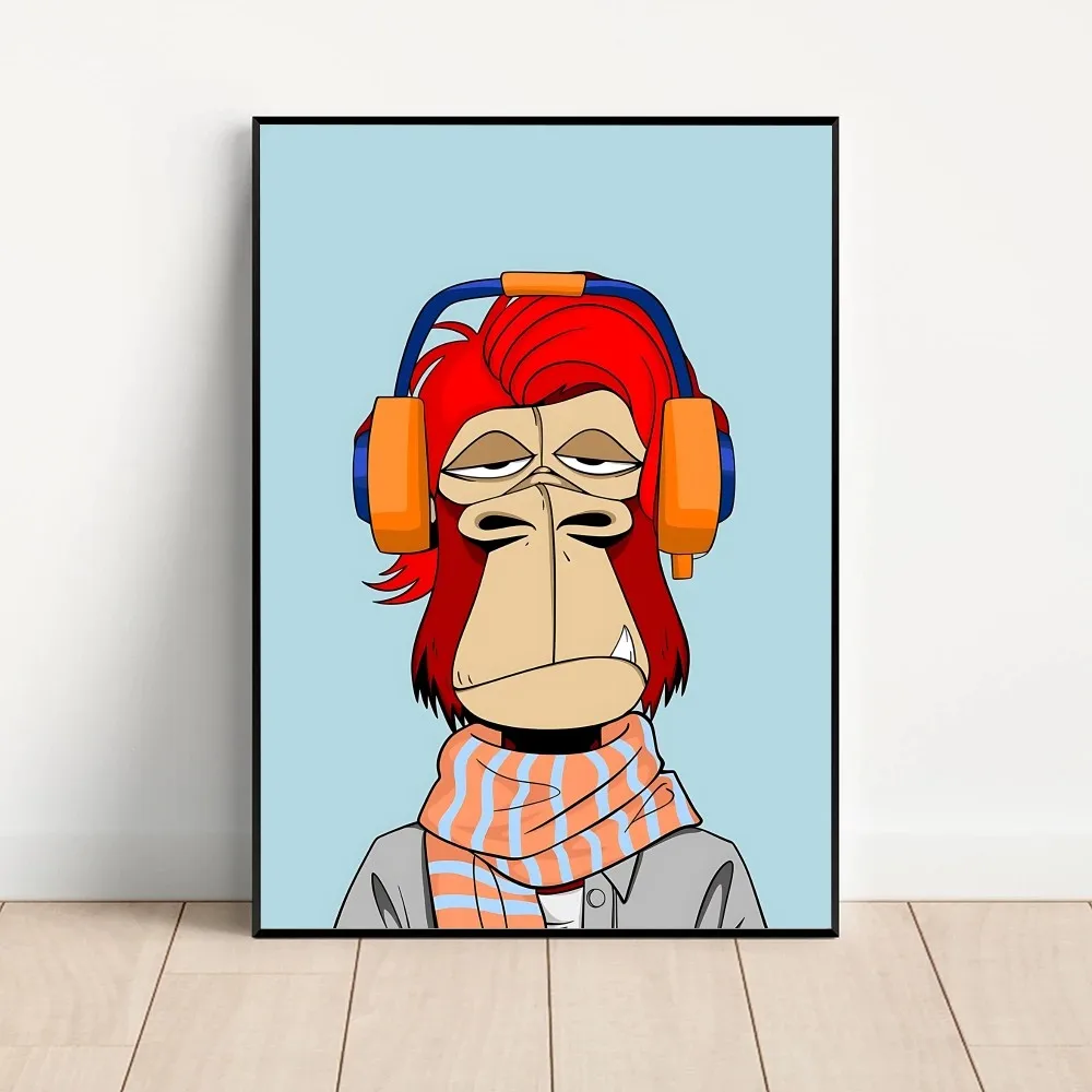 القرد Bayc Hype Ape ملصق كرافت نادي بار ورقة خمر ملصق جدار الفن اللوحة غرفة نوم دراسة ملصقات