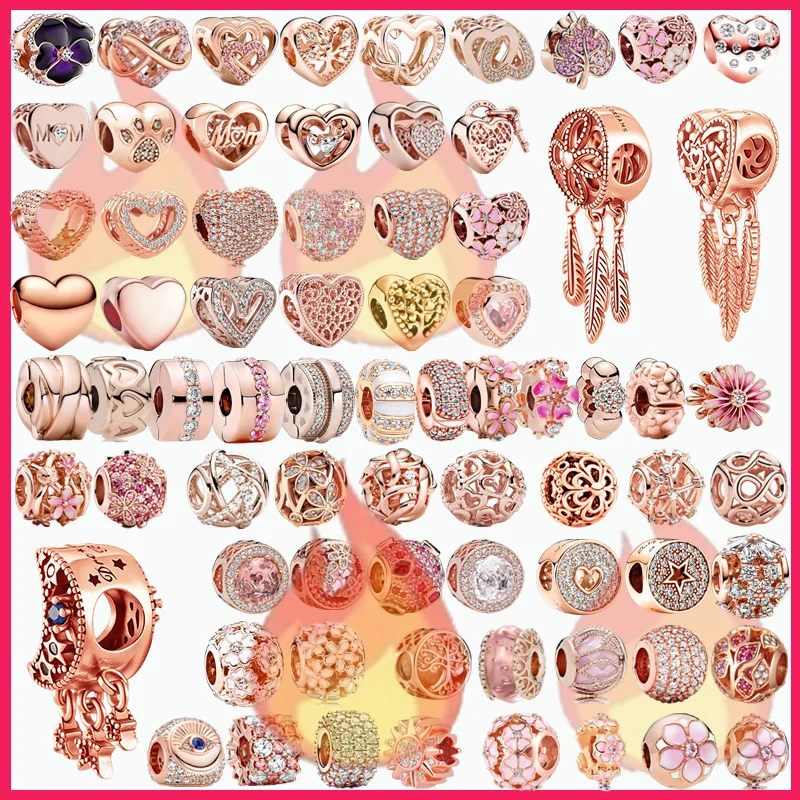 

Новая горячая распродажа, женские ювелирные изделия своими руками, подходящие для оригинального дизайна, подвесные бусины из коллекции розового золота, работает для браслета и ожерелья