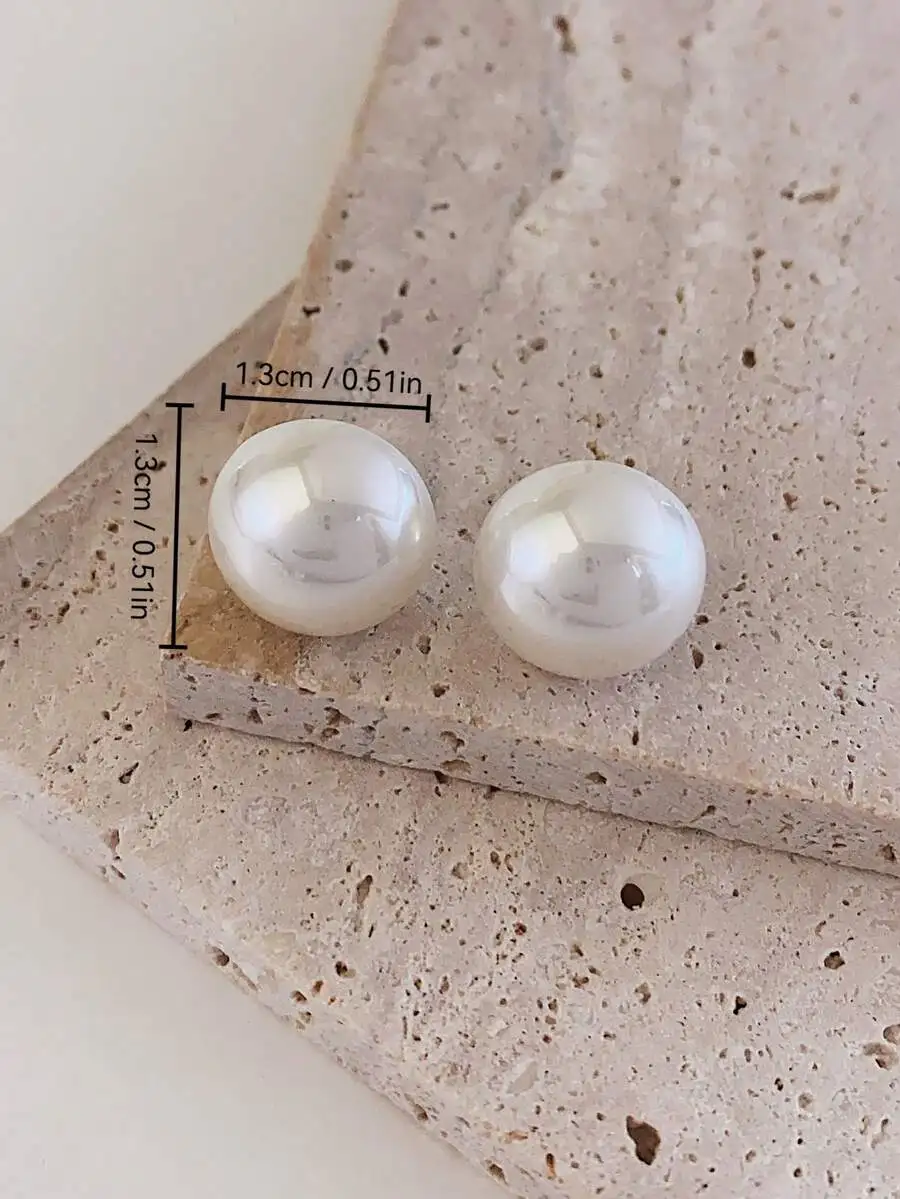 

Pearl Stud Earrings For Women Classic Style Daily Party Formal Wear