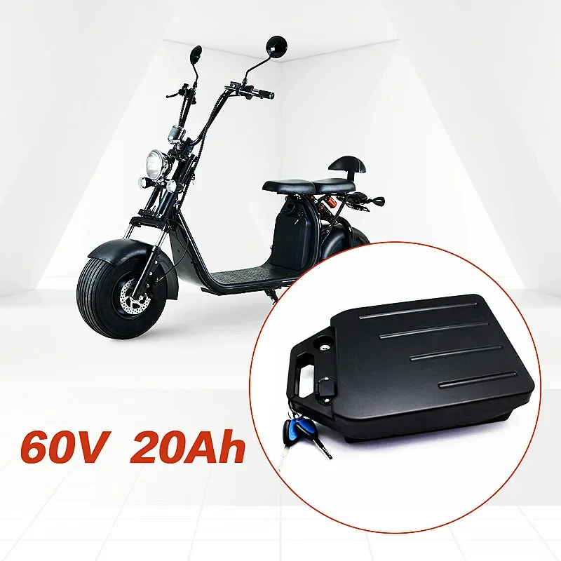 

New 18650 Rechargeable 60v 20Ah Li Ion Battery for 1000w 1500w Citycoco X7 X8 X9 Trolling Motor Lithium Battery + 2A Charger