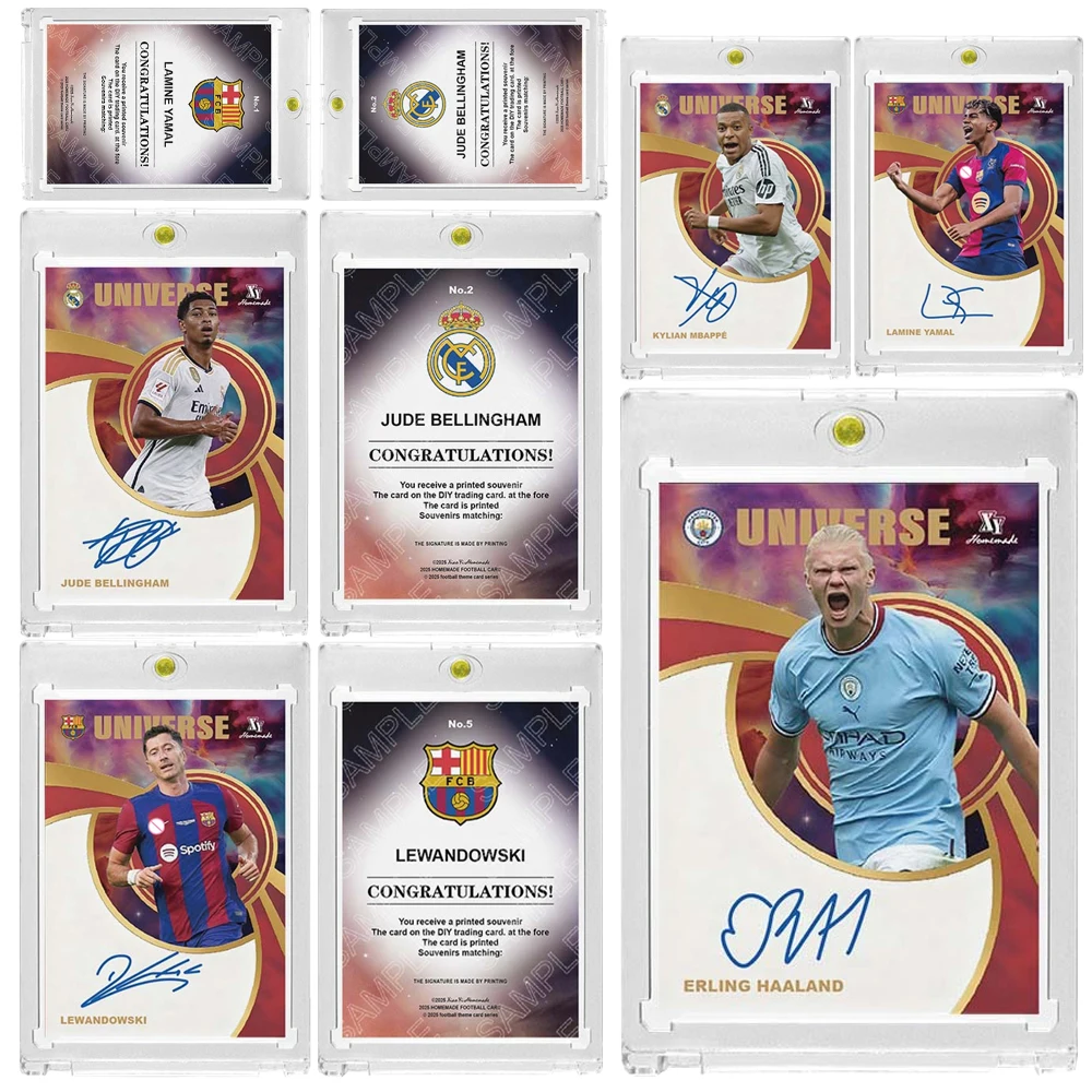 

PANINI DIY 2025 homemade Yamal Bellingham Lewandowski Haaland Yamal Refractive Laser Foil Collectible Card Brick Festival Gift