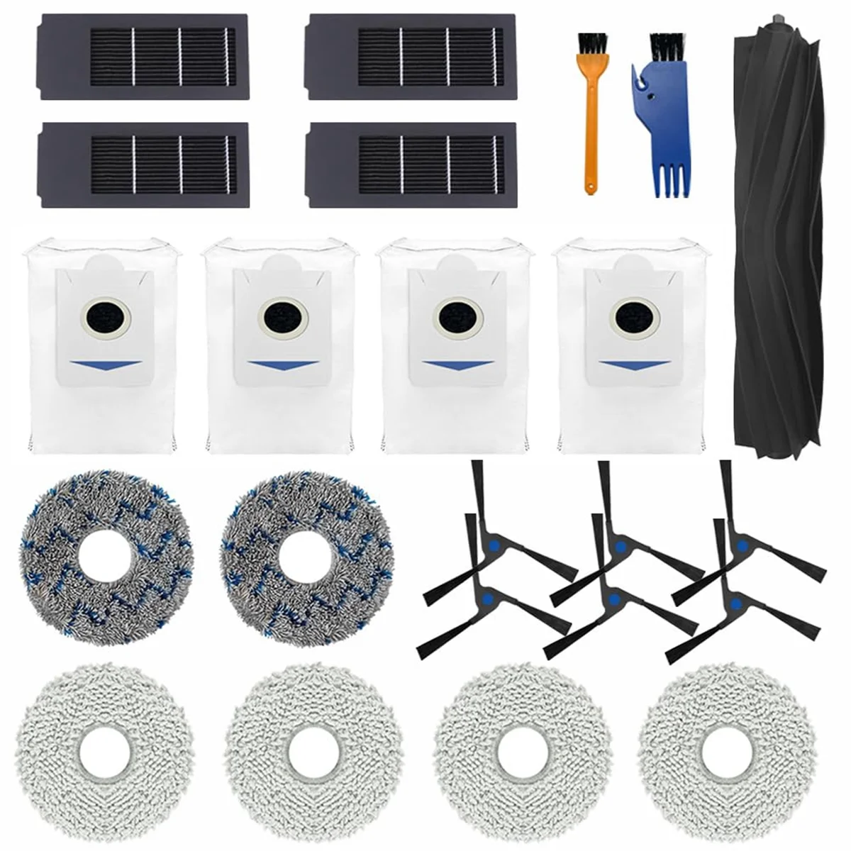 Accessory Set Compatible for X2 Omni Replacement Parts Main Brush, Side Brushes, Filters, Mops, Dust Bags