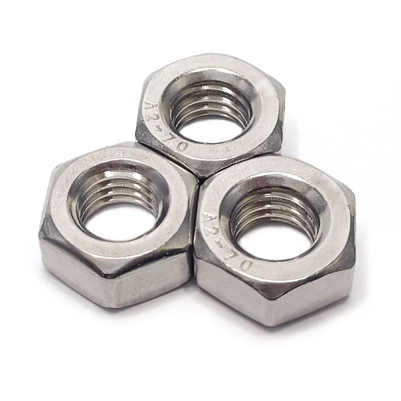 DIN934 High Strength Hexagon Nut M2 M3 M4 M5 M6 M8 M10 M12 M14 M16 M20 M24 M27 Carbon Steel Galvanized /304 Metric Hexagon